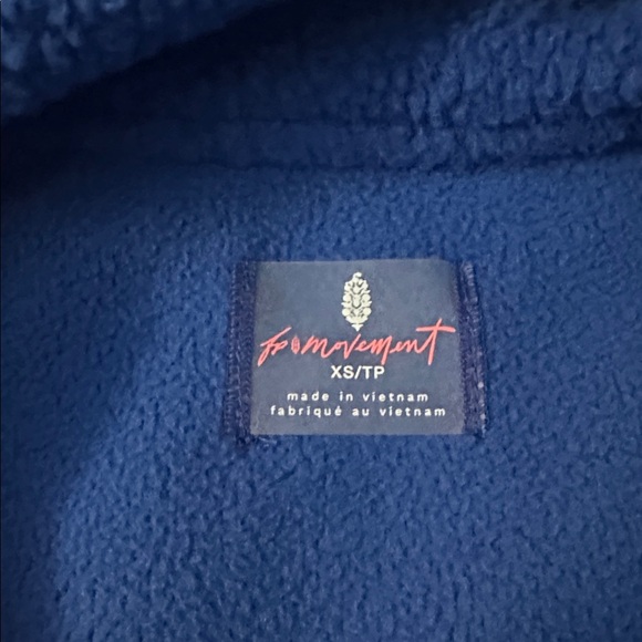 Free People Hit The Slopes Sapphire Blue Fleece Jacket XS - Picture 5 of 7